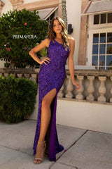 Asymmetrical Sequin Double Strap Dress By Primavera Couture -3761