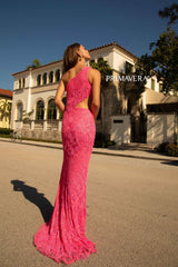 One Sleeve Asymmetrical Gown By Primavera Couture -3766
