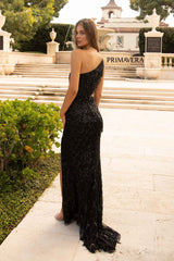 One Sleeve Asymmetrical Gown By Primavera Couture -3766