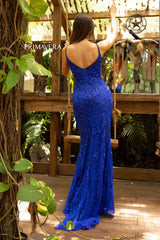 Deep V-Neck Evening Gown 01 By Primavera Couture -3793