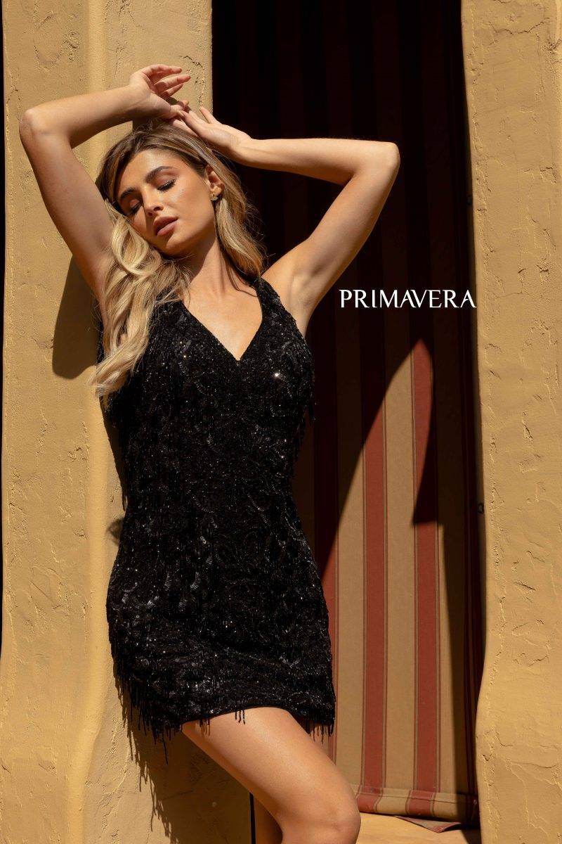 Sleeveless Beaded Cocktail Dress By Primavera Couture -3818