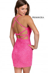 Cocktail Strappy Back Sequined Dress By Primavera Couture -3824