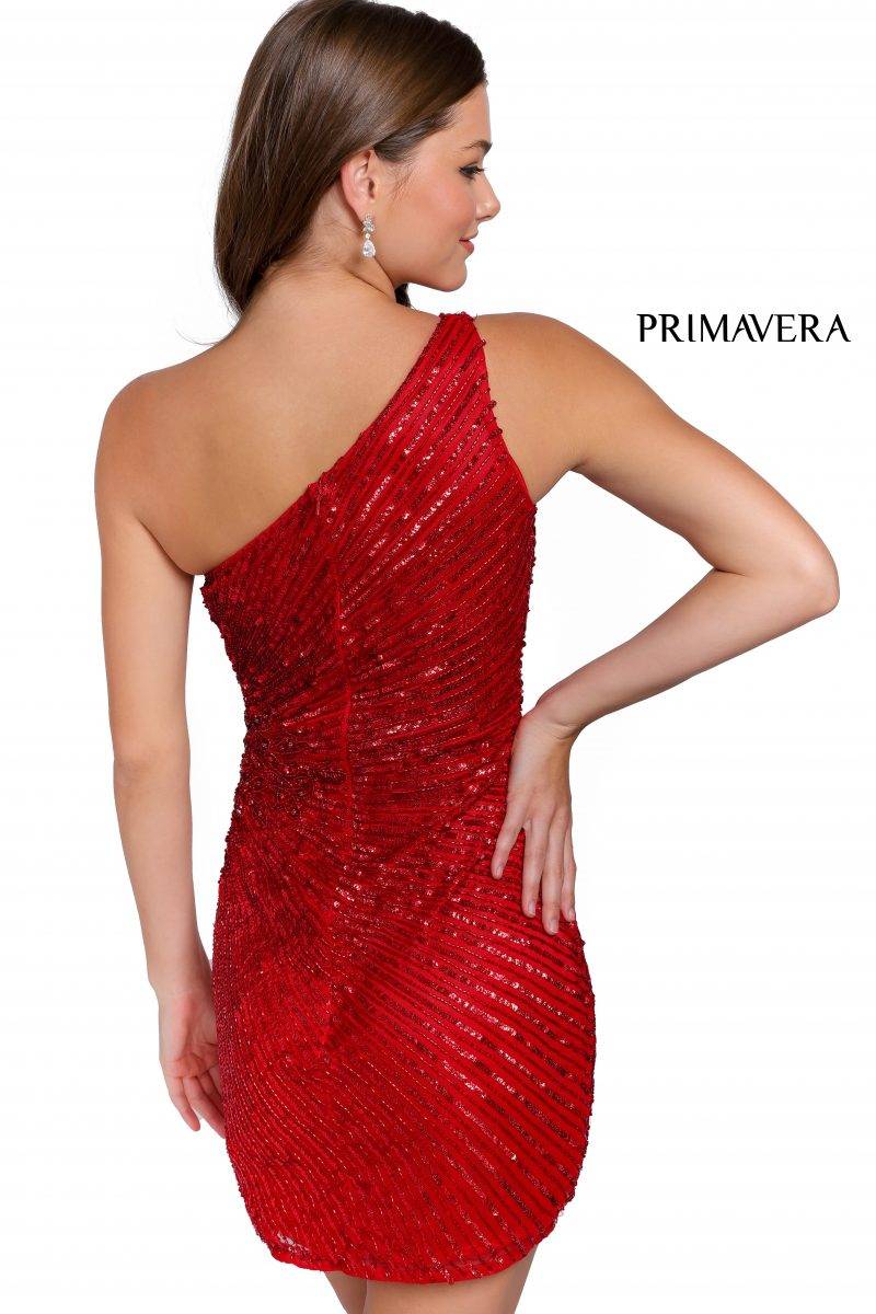 Cocktail Asymmetric Sheath Dress By Primavera Couture -3830