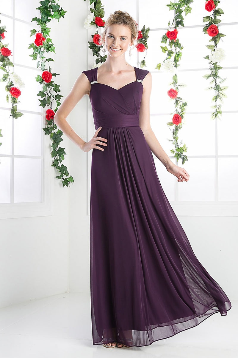 LONG SWEETHEART CHIFFON DRESS-01-3831