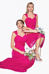 LONG SWEETHEART CHIFFON DRESS-01-3831