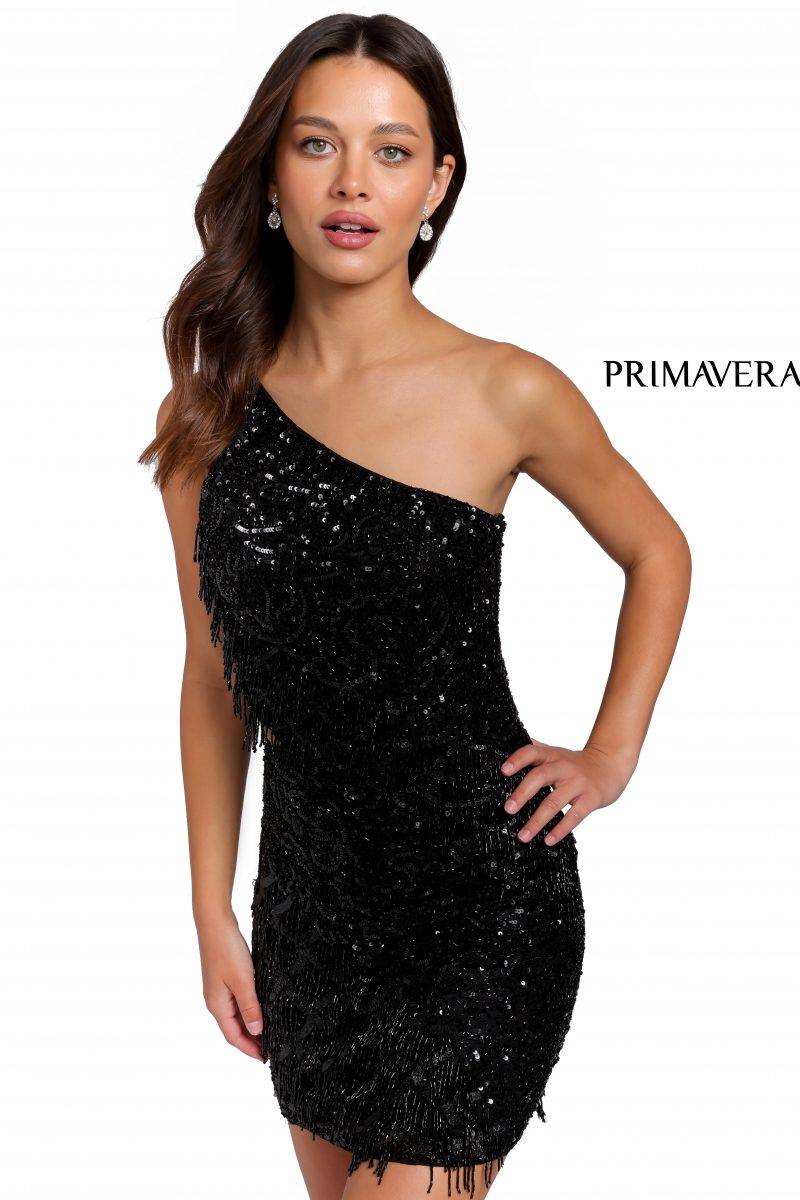 Asymmetric Neck Cutout Cocktail Dress By Primavera Couture -3836