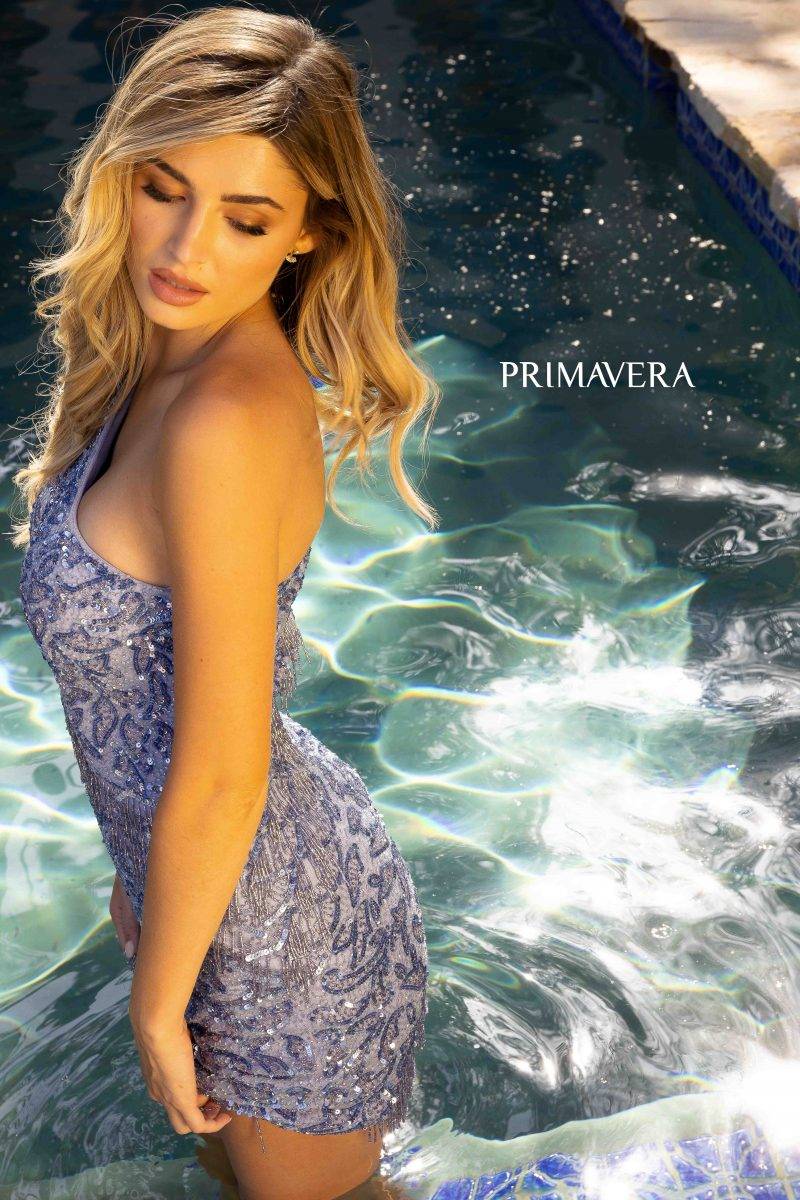 Asymmetric Neck Cutout Cocktail Dress By Primavera Couture -3836