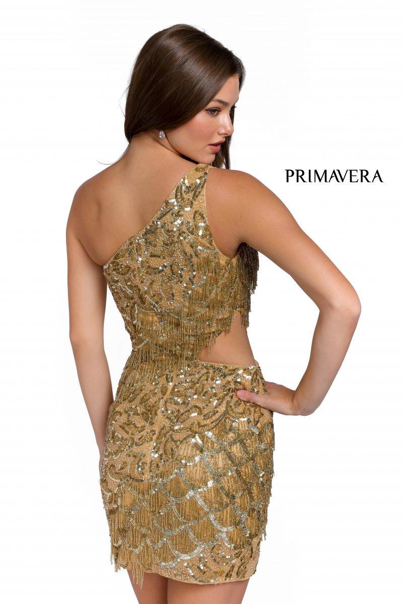 Asymmetric Neck Cutout Cocktail Dress By Primavera Couture -3836