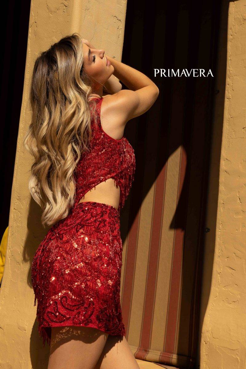 Asymmetric Neck Cutout Cocktail Dress 01 By Primavera Couture -3836