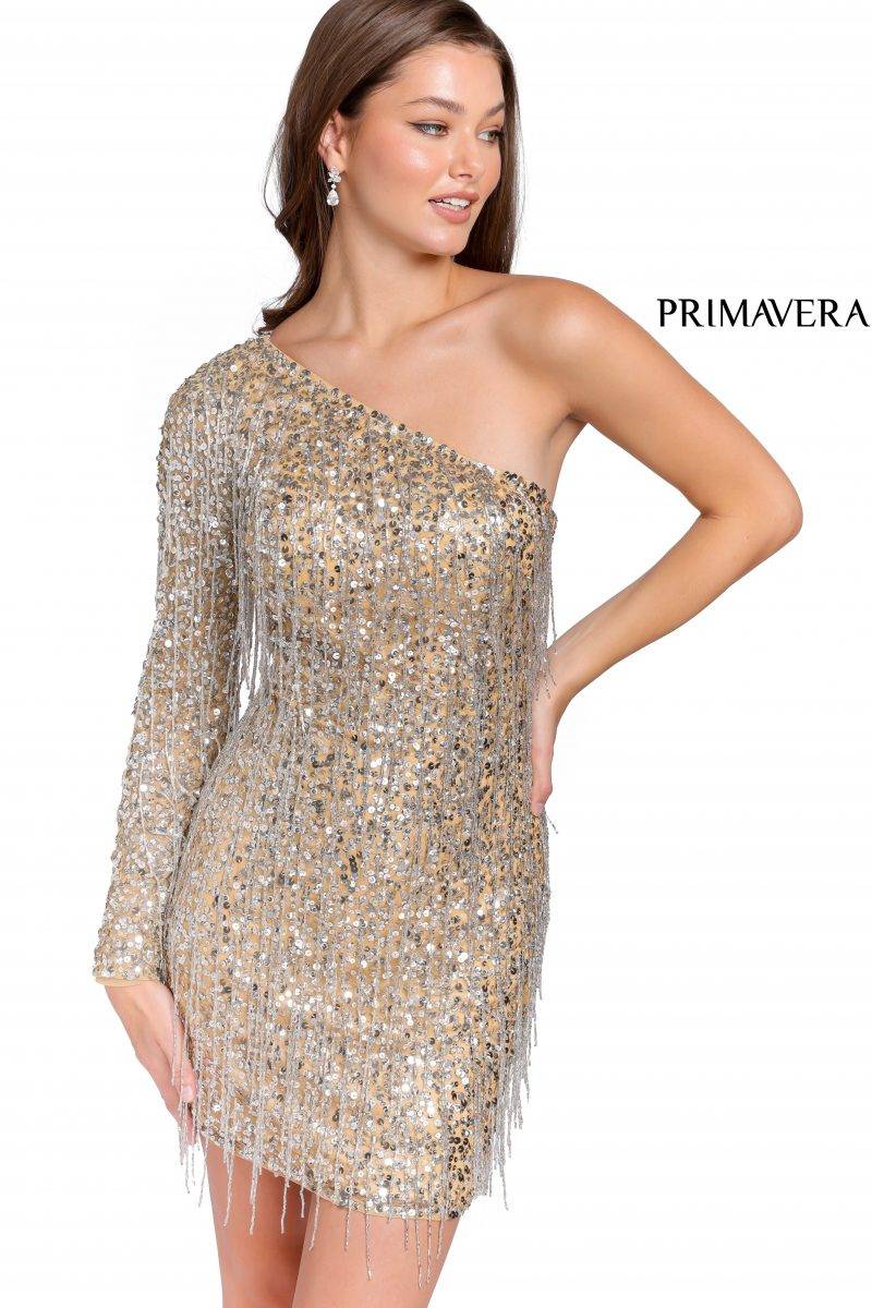 One Shoulder Cocktail Dress By Primavera Couture -3858