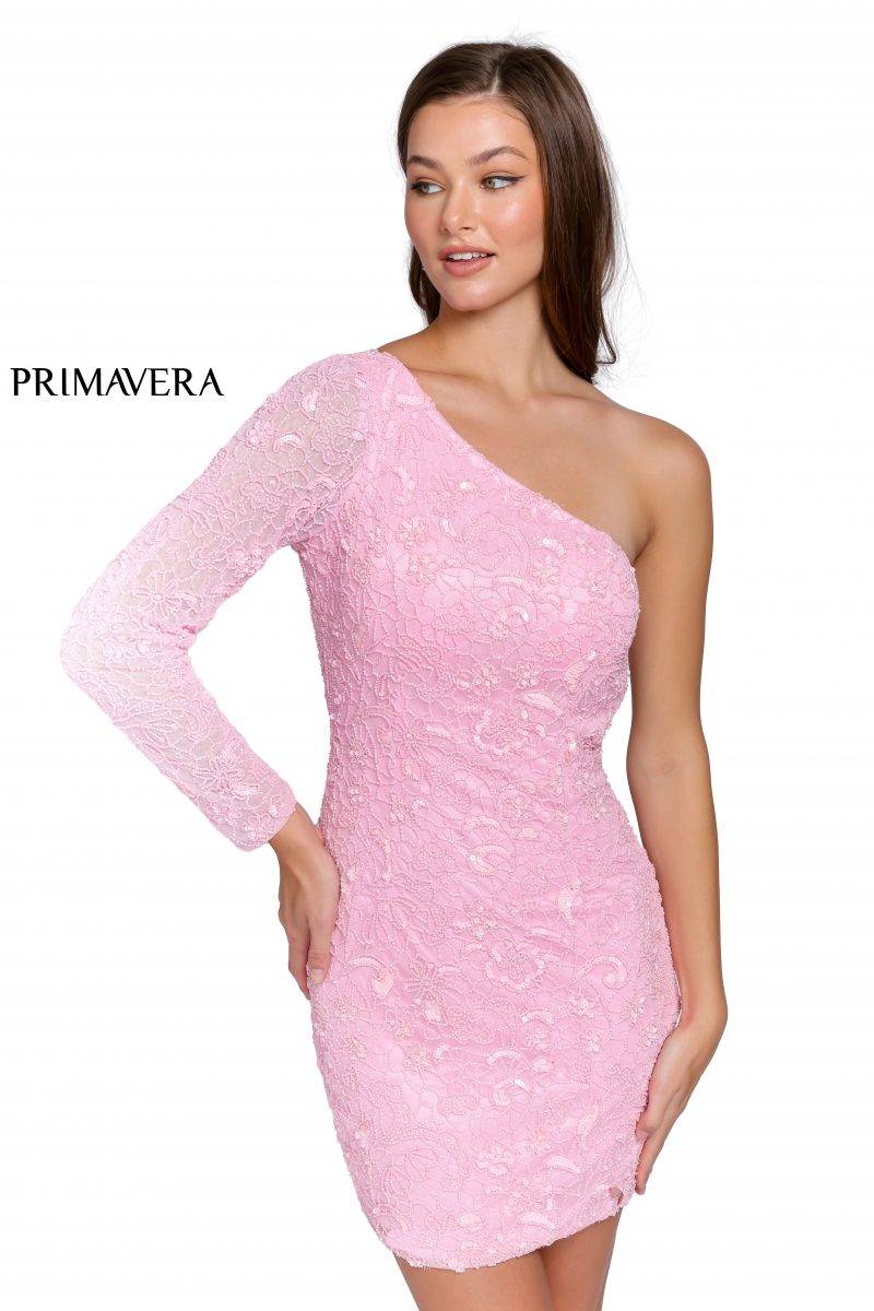 One Long Sleeve Cocktail Dress By Primavera Couture -3865
