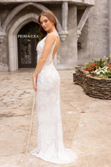 Straps Fitted Long Evening Gown By Primavera Couture -3903