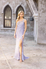 Fitted One Shoulder Full Sequin Dress By Primavera Couture -3906