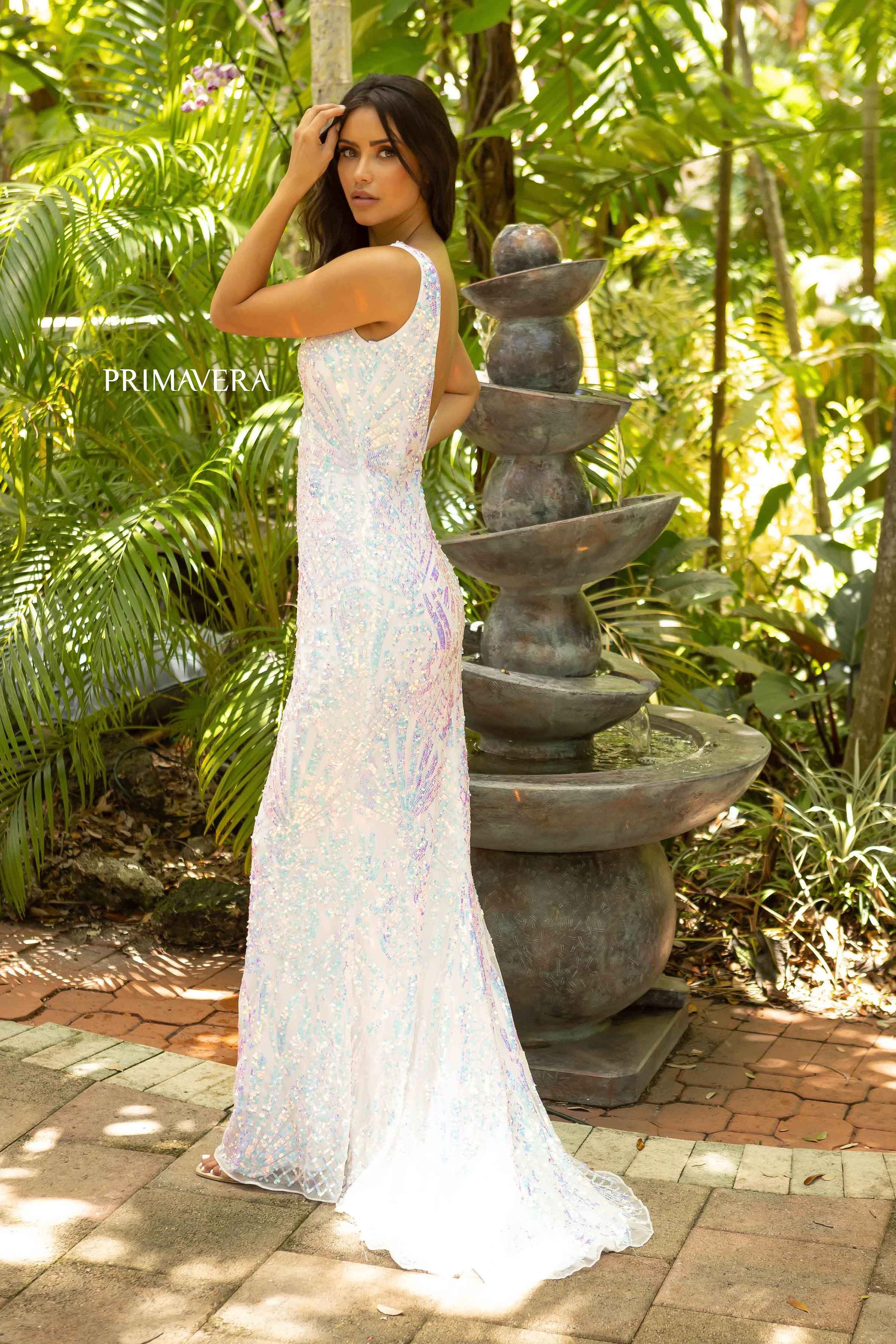 Sequin V-Neck By Primavera Couture -3908