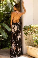 Floral Patterned Sequin Dress by Primavera Couture -3914