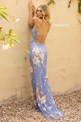 Floral Patterned Sequin Dress by Primavera Couture -3914