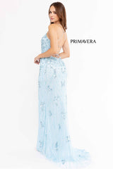 Flower Embellishments Beaded Dress By Primavera Couture -3917