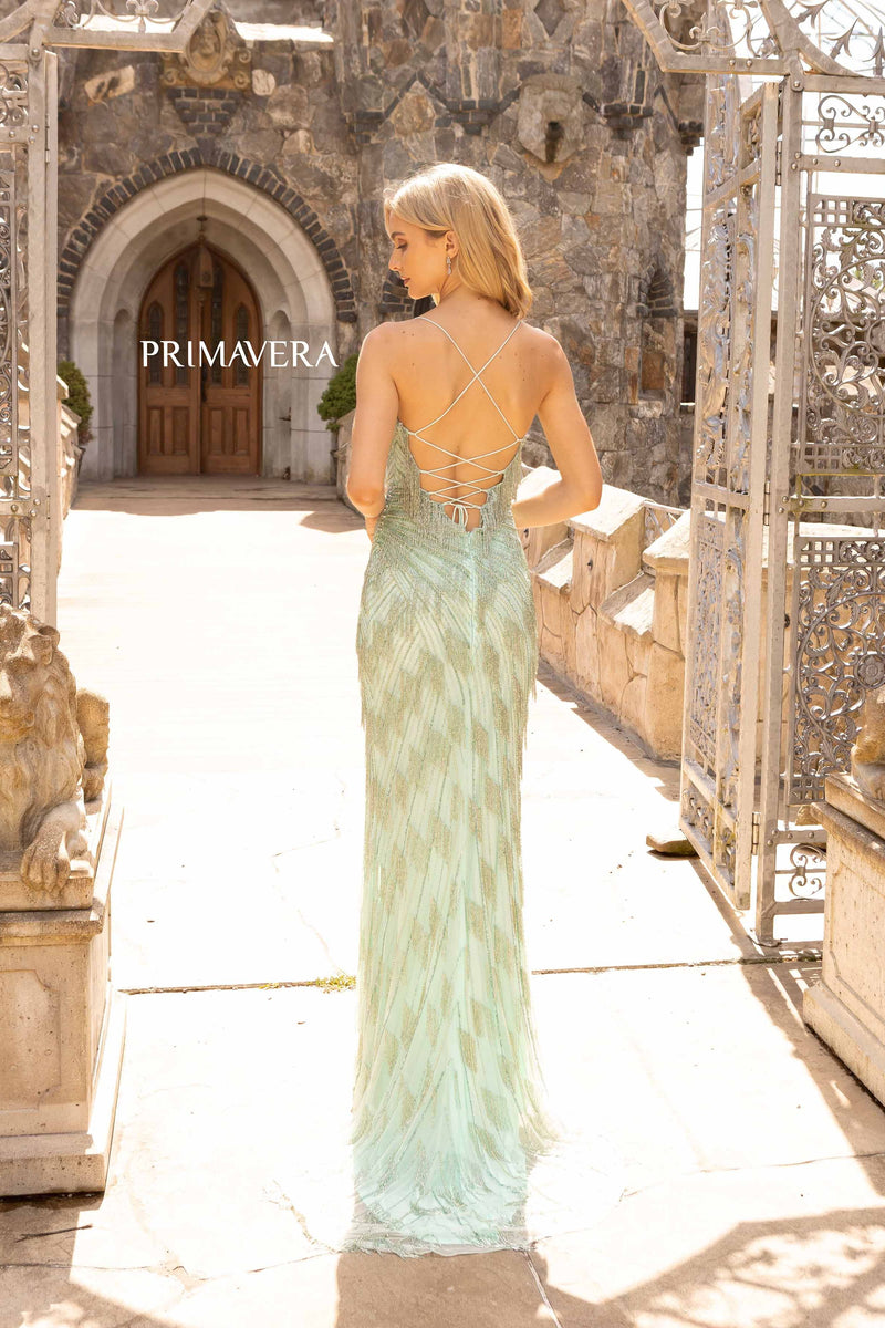 Beaded Sleeveless Prom Gown by Primavera Couture -3925
