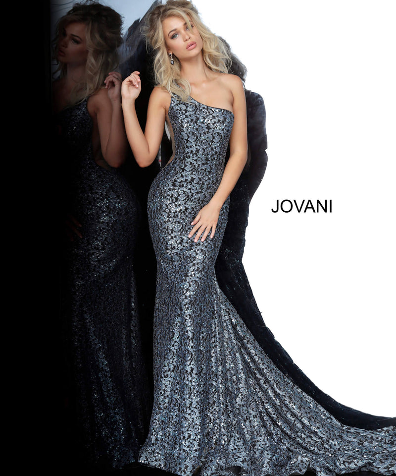 Lace One Shoulder Prom Gown By Jovani -3927
