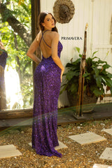 Beaded V-Neck Prom Gown By Primavera Couture -3938