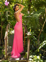 Floral Plunging Prom Gown By Primavera Couture -3948