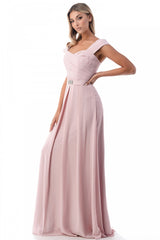Long Sweetheart Cap Sleeve Dress by Cinderella Divine -3948