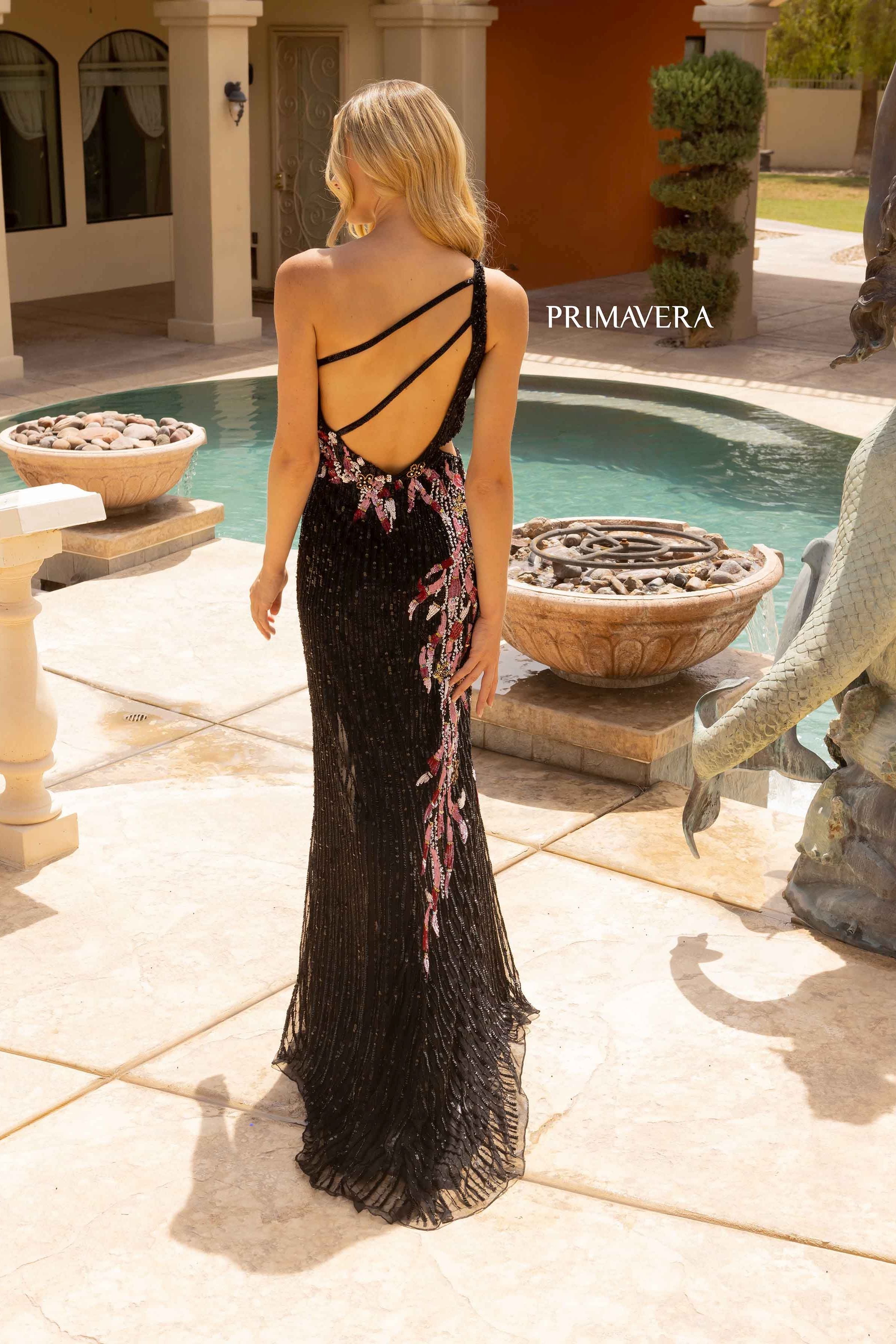 Asymmetrical Sequin Embellished Prom Dress By Primavera Couture -3964