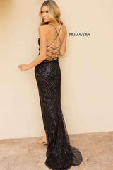 Sleeveless Lace-Up Prom Gown By Primavera Couture -3965