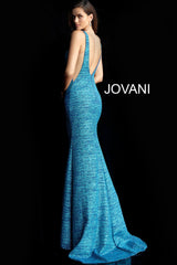 Glitter Jersey Plunging Neckline By Jovani -45811