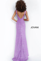 Glitter Jersey Plunging Neckline By Jovani -45811