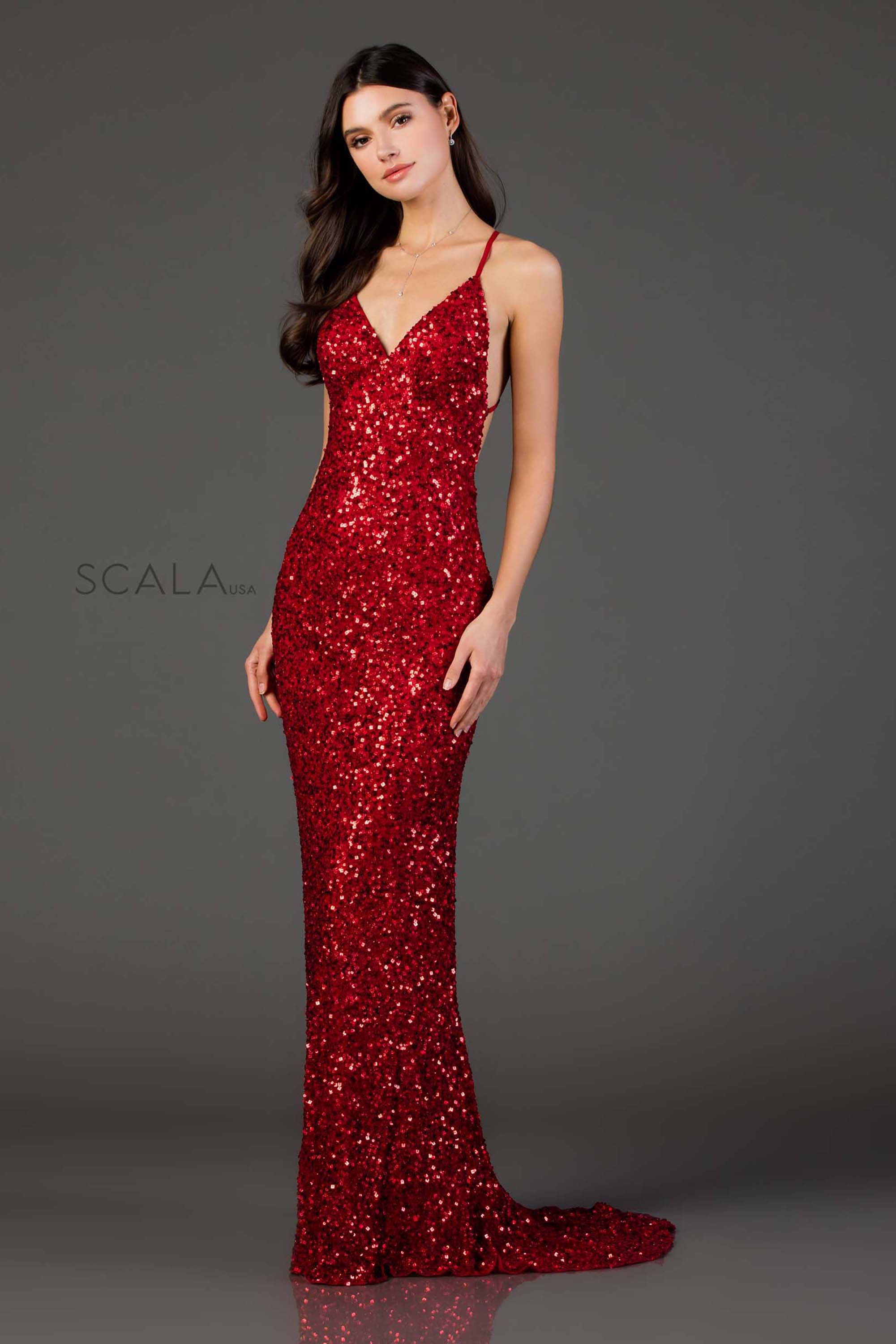 Fitted Sequins Sheath Dress By SCALA -47551