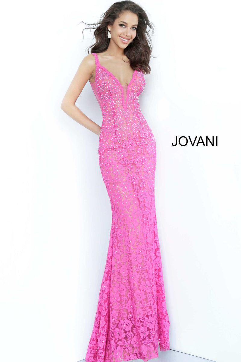 Lace Fitted Jovani Prom Dress By Jovani -48994