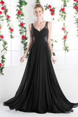 A-Line Stretch Mesh Gown With Illusion Bodice Cut Outs And Jeweled Details by Cinderella Divine -5061
