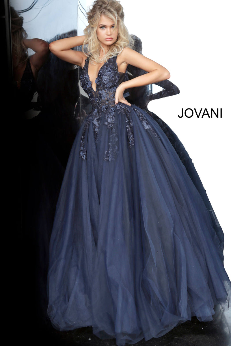 Floral Appliques Prom Dress By Jovani -55634