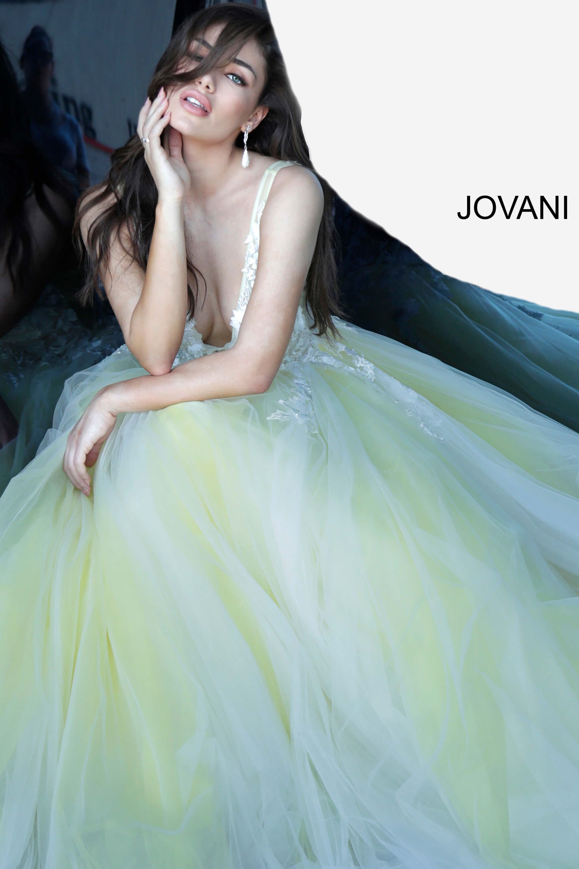 Floral Appliques Prom Dress By Jovani -55634