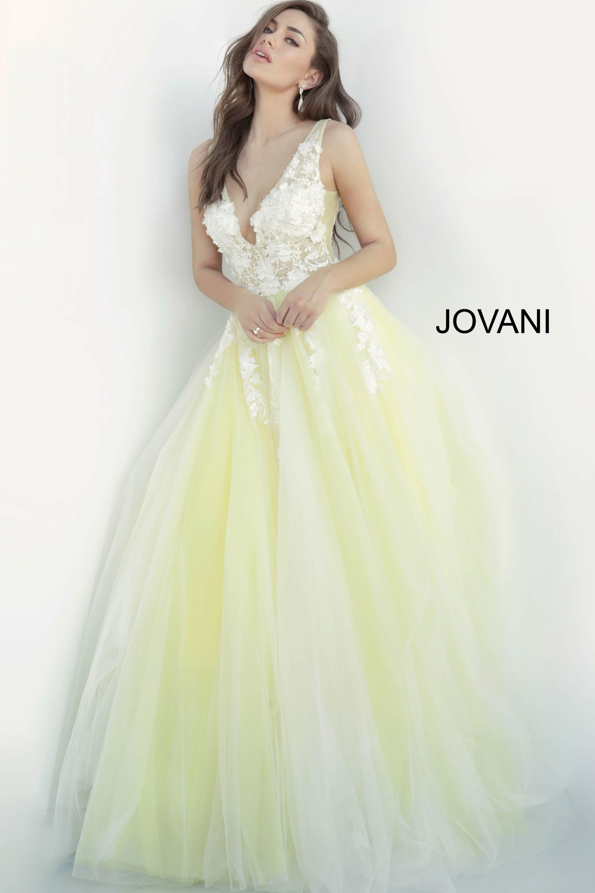 Floral Appliques Prom Dress By Jovani -55634