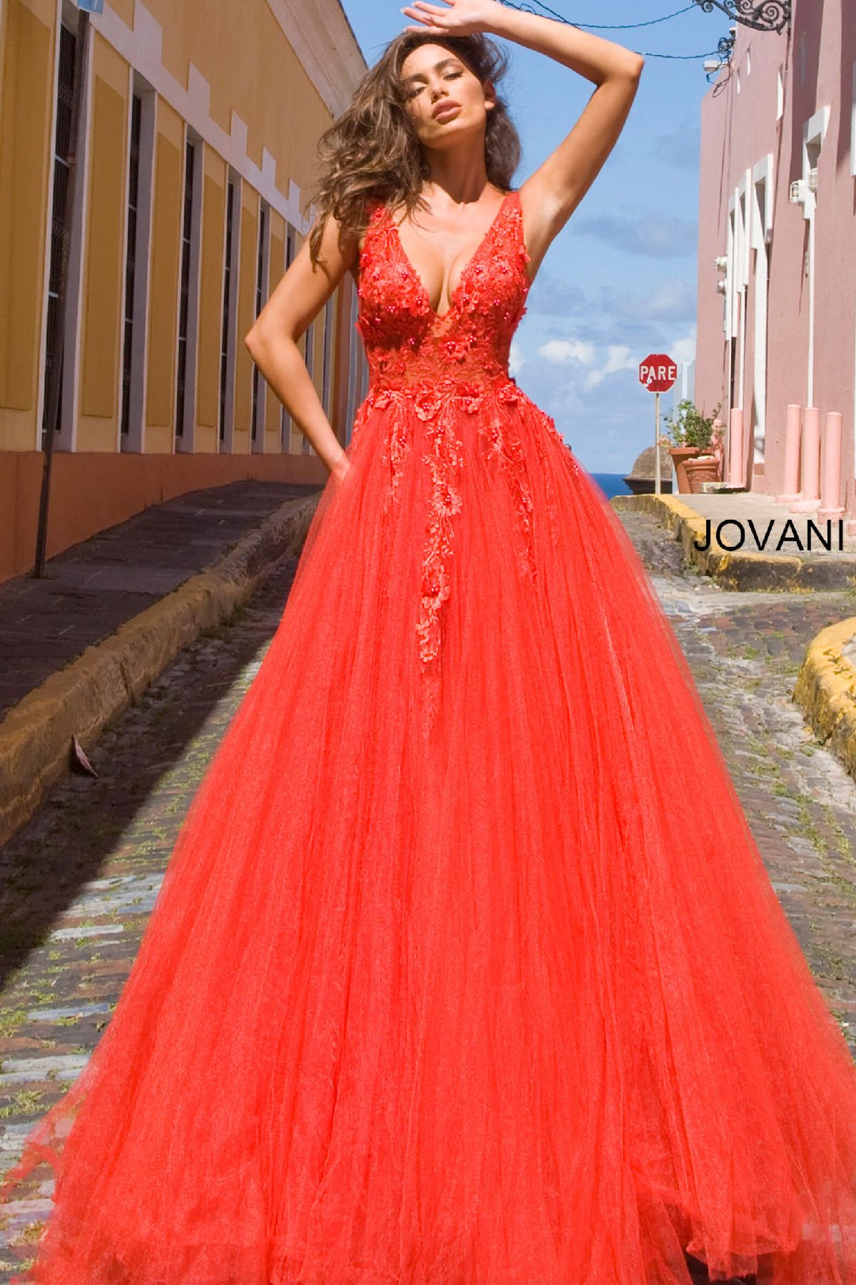 Floral Appliques Prom Dress By Jovani -55634