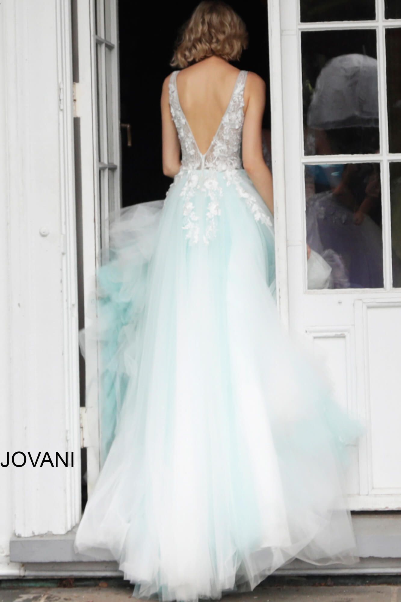 Floral Appliques Prom Dress By Jovani -55634