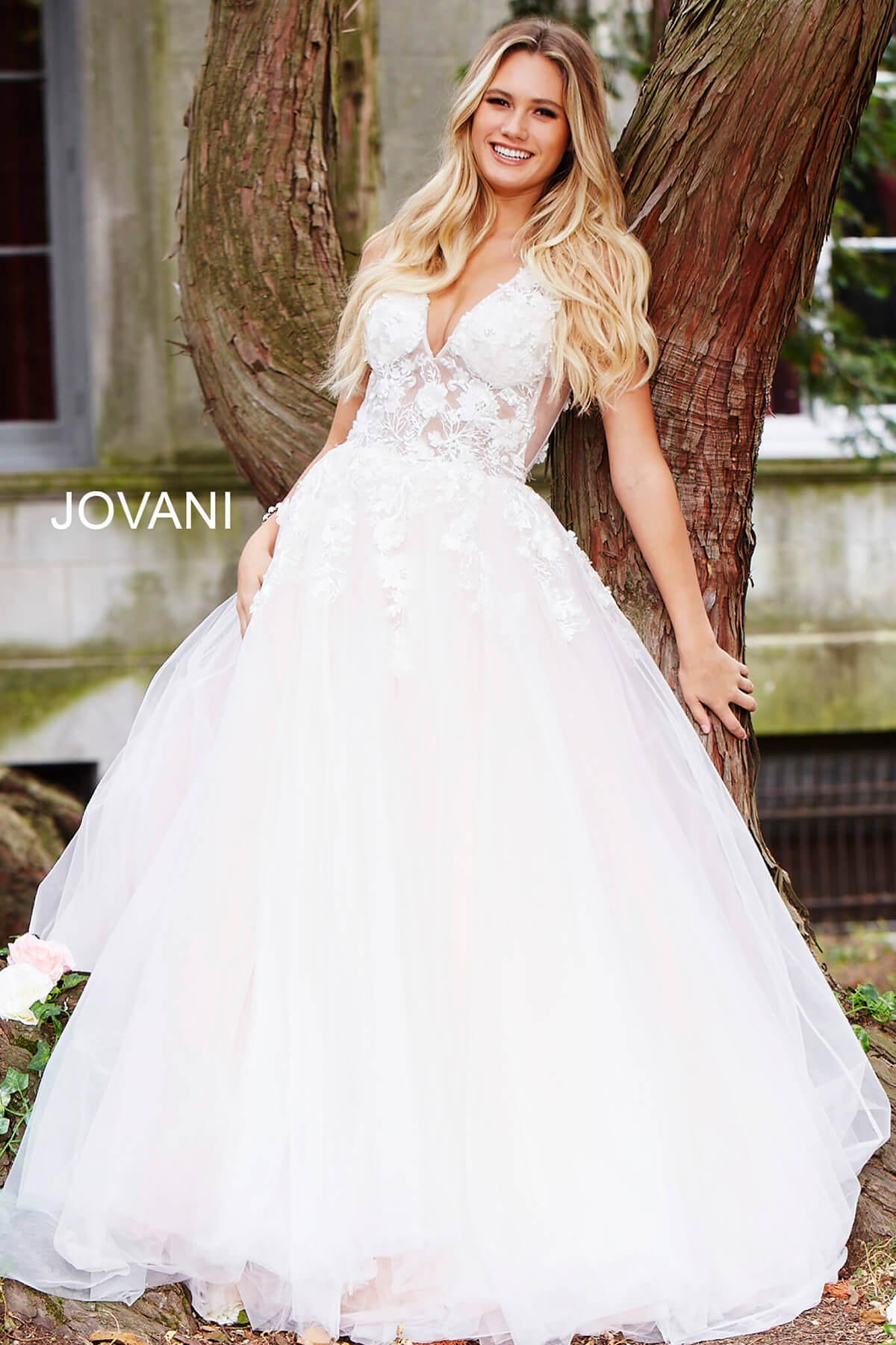 Floral Appliques Prom Dress By Jovani -55634