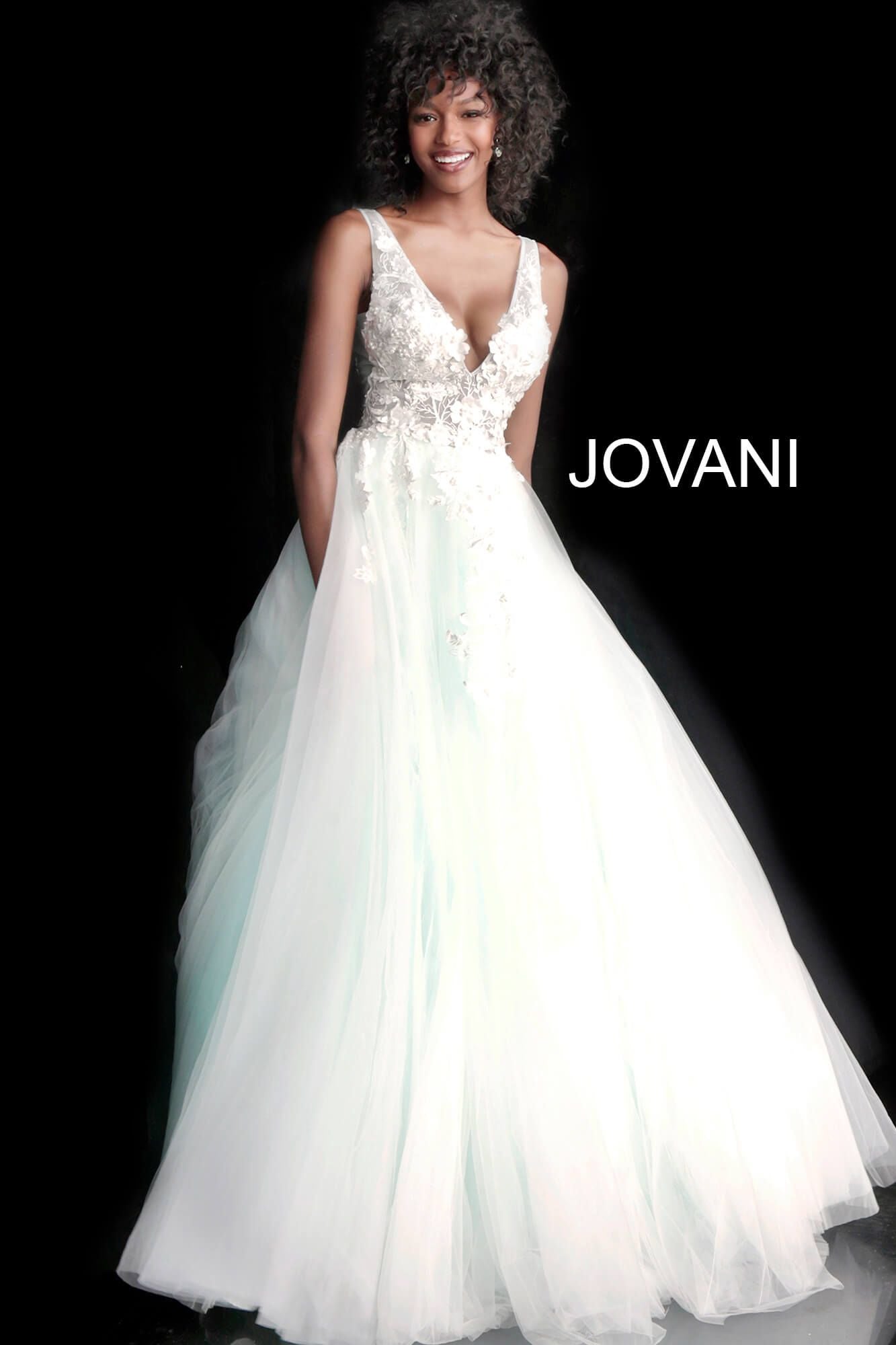 Floral Appliques Prom Dress By Jovani -55634