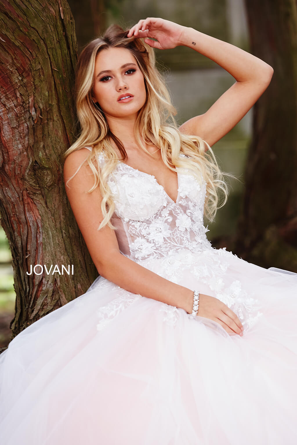 Floral Appliques Prom Dress By Jovani -55634