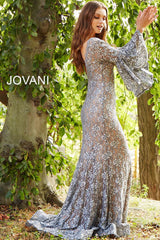 Lace Plunging Neckline Mermaid Jovani Dress By Jovani -57048