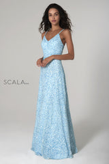 Embellished V-Neck A-Line Dress By SCALA -60109
