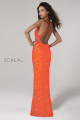 Fitted  Sequined Column Dress By SCALA -60141