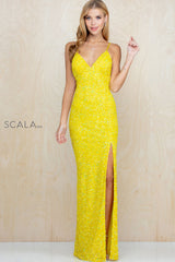 Fitted  Sequined Column Dress By SCALA -60141