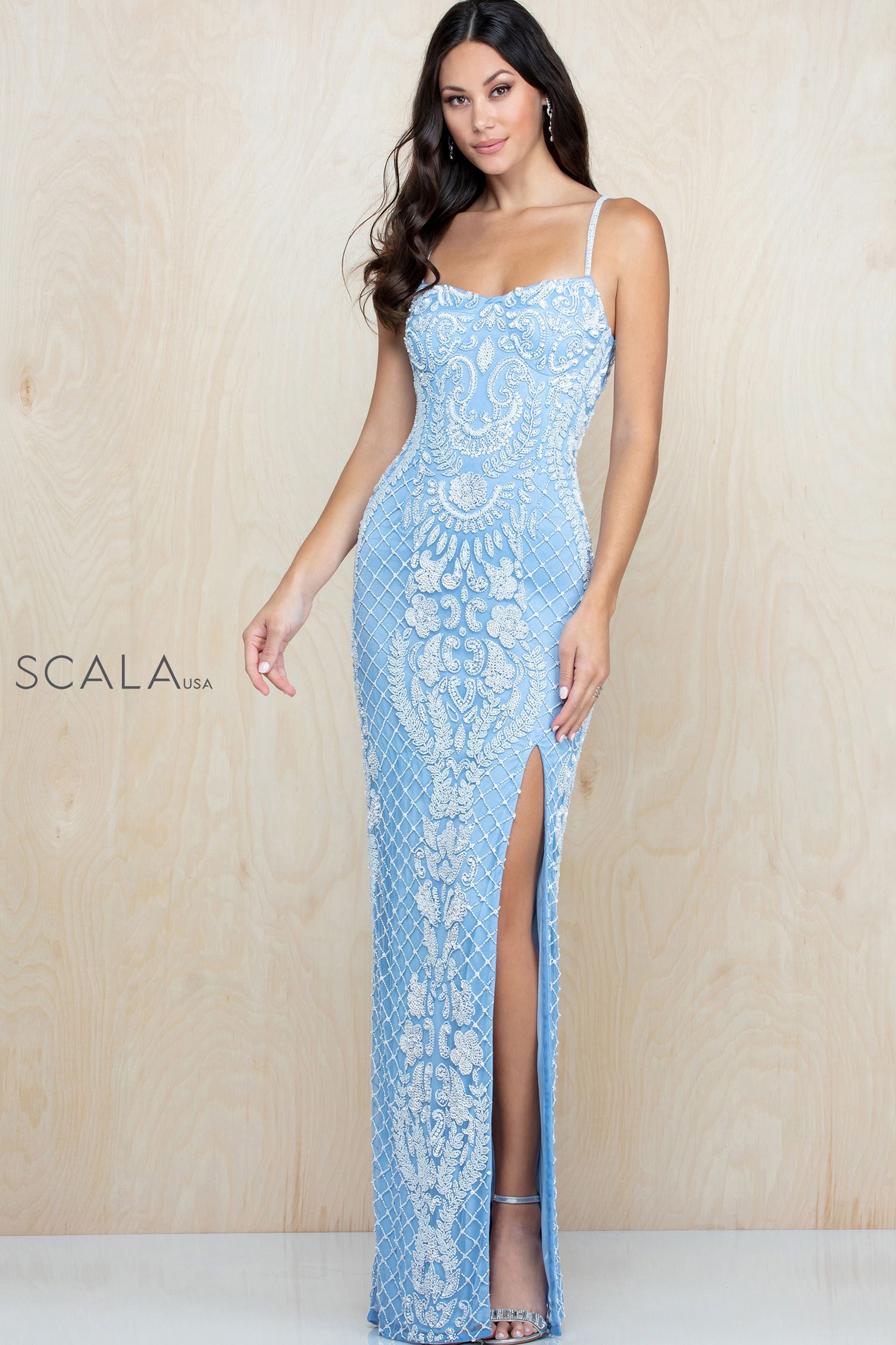 Gorgeous Sequin  Long Sheath Dress By SCALA -60211