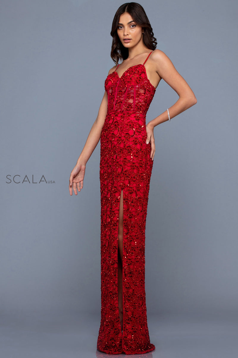 Sweetheart Corset Column Dress By SCALA -60256