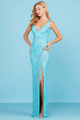Sweetheart Neckline High Slit Gown By SCALA -60259