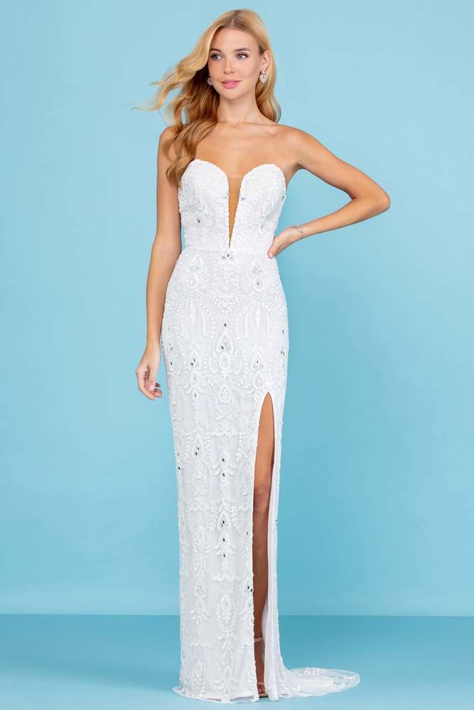 Sweetheart Beaded  Sheath Gown By SCALA -60266