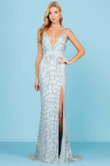 High Slit Mermaid Gown By SCALA -60288
